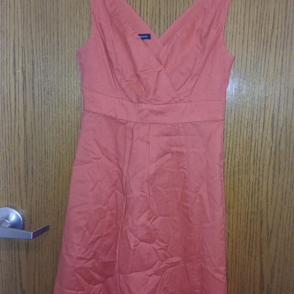 Lands' End Vibrant Coral Midi Dress